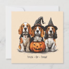 Halloween Beagle Hundar Jack o lantern Inbjudningar