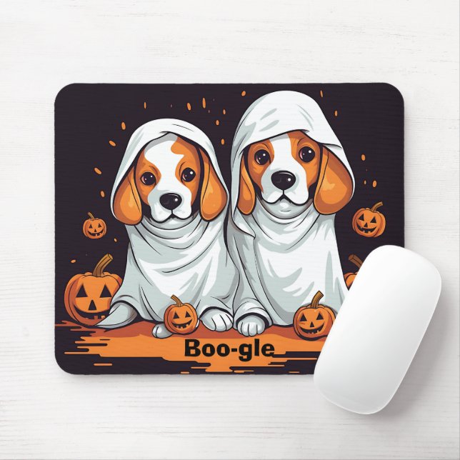 Halloween Beagles in Funny Ghost Costume Musmatta (Med mus)