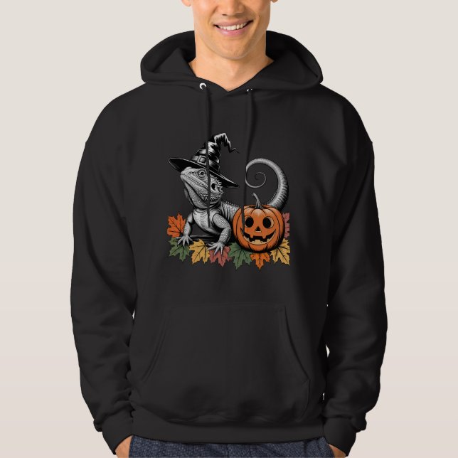 Halloween Bearded Dragon Magic Hoodie (Framsida)