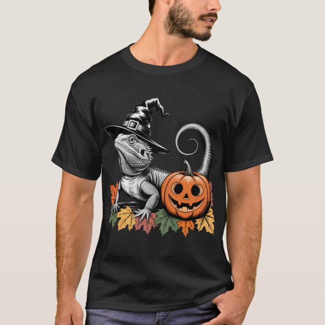 Halloween Bearded Dragon Magic T Shirt (Framsida)