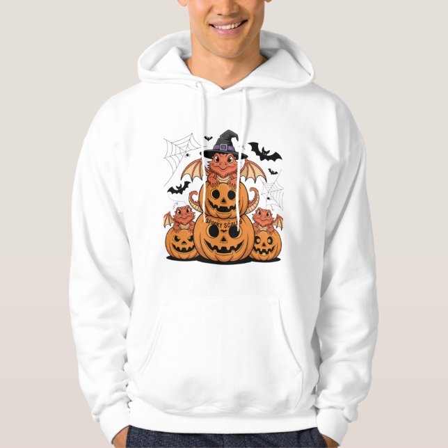 Halloween Bearded Dragons med Pumpkins Hoodie (Framsida)