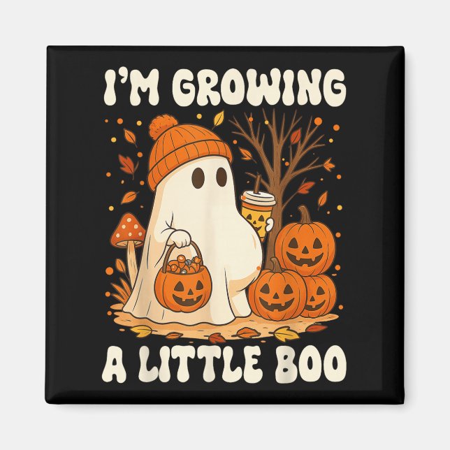 Halloween Bebis Tillkännagivande Jag Växer En Stor Magnet (Framsidan)