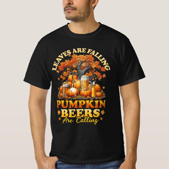 Halloween Beer Löv sjunker Pumpkin Öl Ar T Shirt (Framsida)