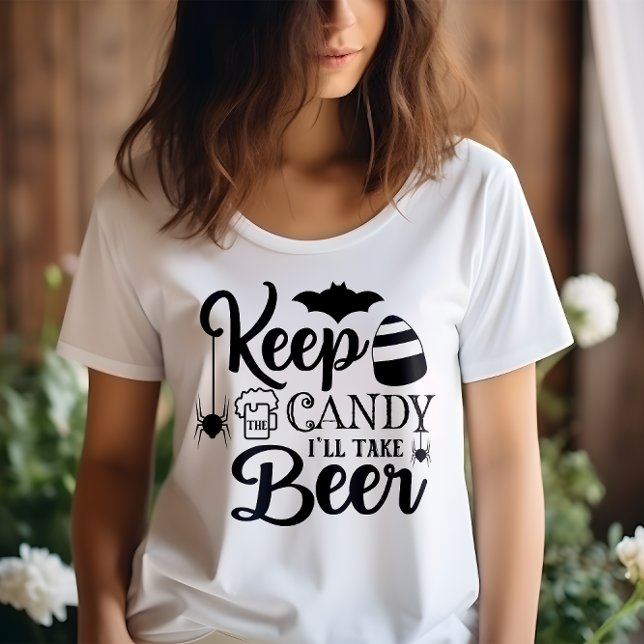 HALLOWEEN BEHÅLLA KANDY JAG TAR ÖL T SHIRT (Skapare uppladdad)
