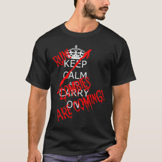 Halloween Behålla Lugn med Zombies i Springa komme T Shirt