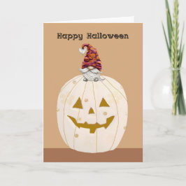 Halloween Beige Pumpkin med Gnome Kort