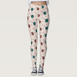 Halloween Beige Red Minimal Mönster Leggings