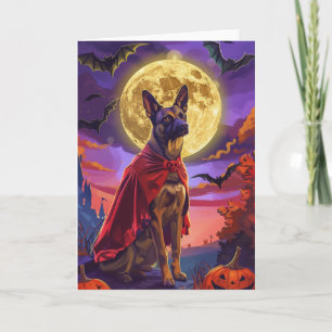 Halloween Belgisk Malinois Hund Pumpa Skräckinjaga Kort
