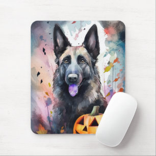 Halloween belgisk shepherd med påsar musmatta
