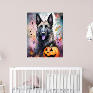 Halloween belgisk shepherd med påsar poster