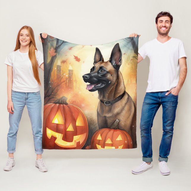 Halloween Belgium Malinoi med påfyllningsskandal Fleecefilt (På plats)