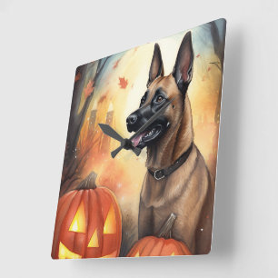 Halloween Belgium Malinoi med påfyllningsskandal Fyrkantig Klocka