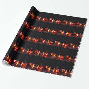 Halloween-belysningspumpor som omsluter pappra presentpapper