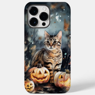 Halloween-bengalkatt med pumpor