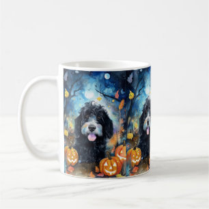 Halloween Bernedoodle med pumpor Scary Kaffemugg