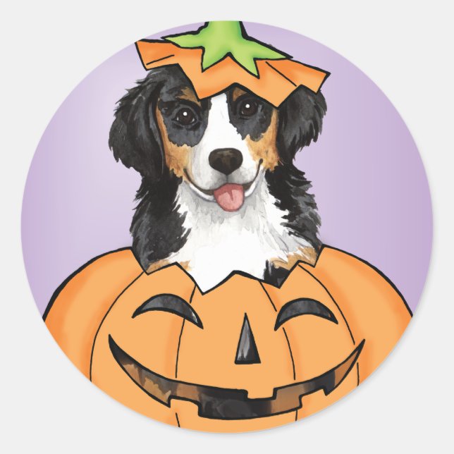 Halloween Berner Runt Klistermärke (Framsida)