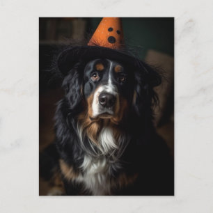Halloween Bernese Mountain Hund Adsible Vykort