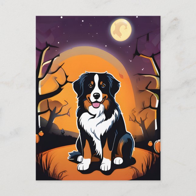 Halloween Bernese Mountain Hund Postcard Vykort (Framsida)