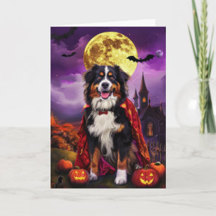 Halloween Bernese Mountain Hund Pumpkins Scary Kort