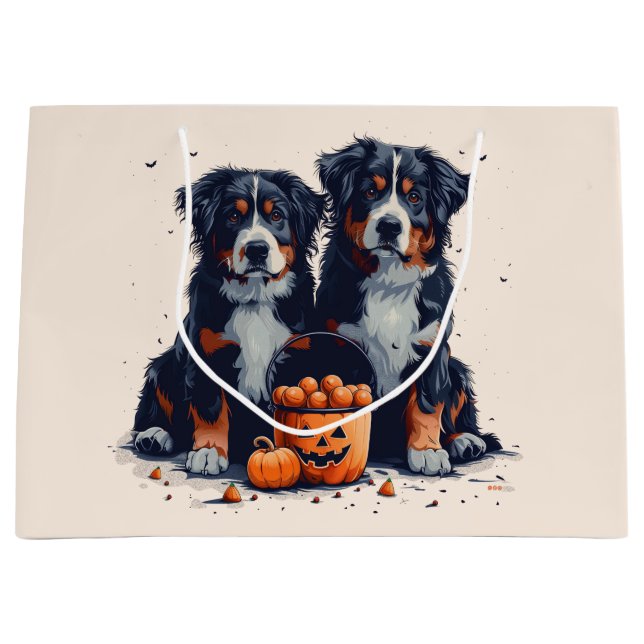 Halloween Bernese Mountain Hundar Pumpkin (Framsidan)