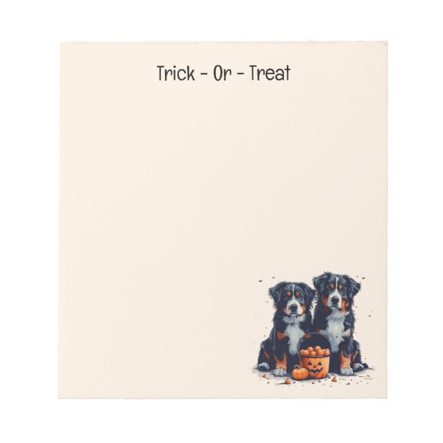 Halloween Bernese Mountain Hundar Pumpkin Anteckningsblock (Framsida)