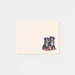 Halloween Bernese Mountain Hundar Pumpkin Post-it Block