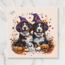 Halloween Bernese Mountain Hundar Witch Ghost Gåvor Etiketter