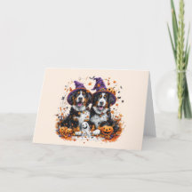 Halloween Bernese Mountain Hundar Witch Ghost