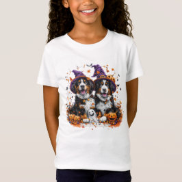 Halloween Bernese Mountain Hundar Witch Ghost T Shirt