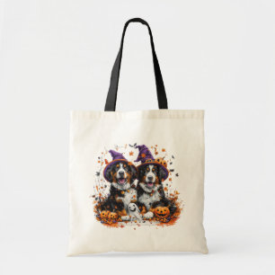 Halloween Bernese Mountain Hundar Witch Ghost Tygkasse