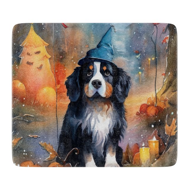 Halloween Bernese Mountain med pumpor Scary (Framsidan)