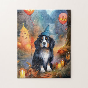 Halloween Bernese Mountain med pumpor Scary Pussel