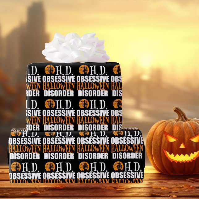 Halloween besatt hemsökt House Black Presentpapper (Skapare uppladdad)