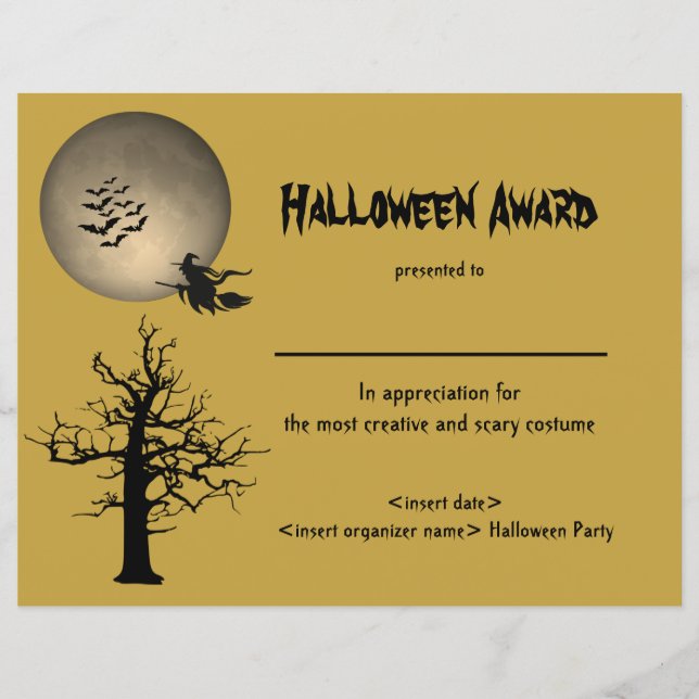 Halloween Best Costume Award (Framsida)