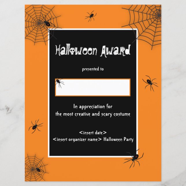 Halloween Best Costume Award (Framsida)