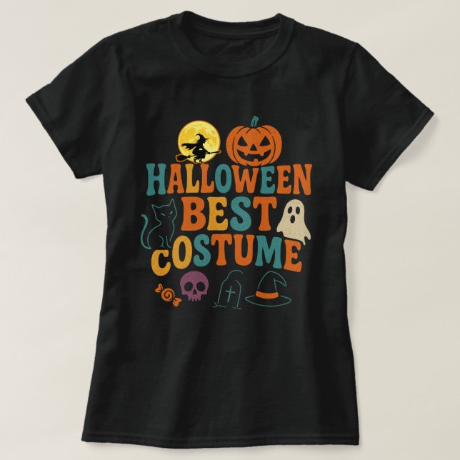 Halloween Best Costume – Spooky Retro T-Shirt (Design framsida)