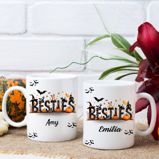 Halloween Besties Graphical Namn Mugg för vänner