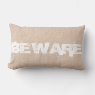 Halloween Beware Burlap Lumbarkudde