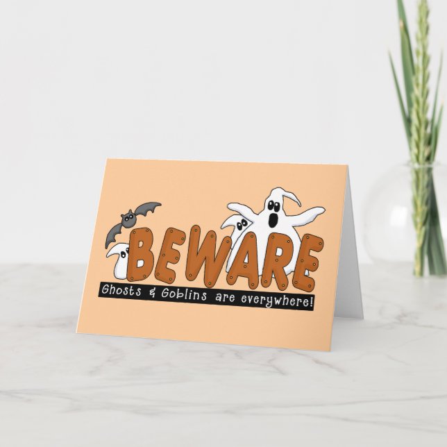 Halloween Beware T-shirts och presenter Kort (Framsida)