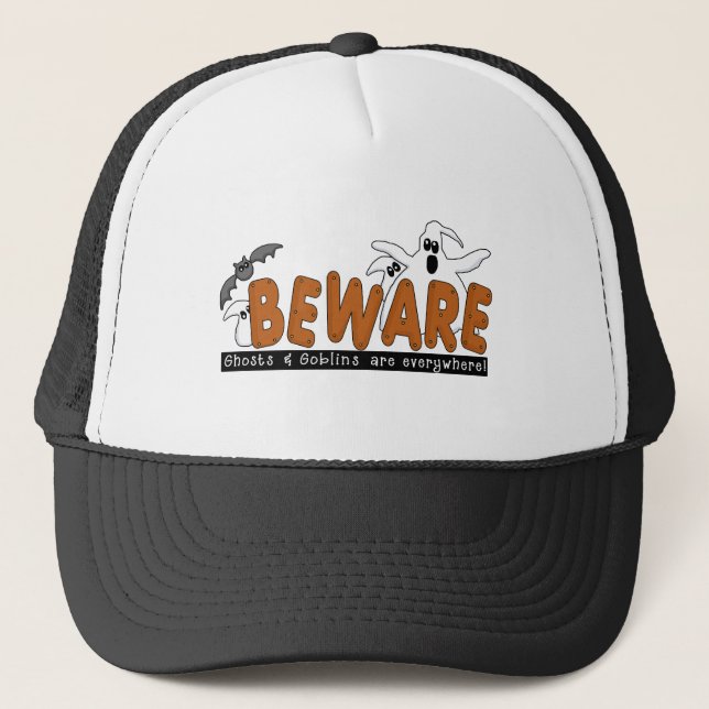 Halloween Beware T-shirts och presenter Truckerkeps (Framsida)
