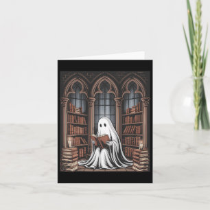 Halloween bibliotekarie spök läsning böcker älskar kort