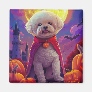 Halloween Bichon Frise Hund Pumpkins Scary Magnet