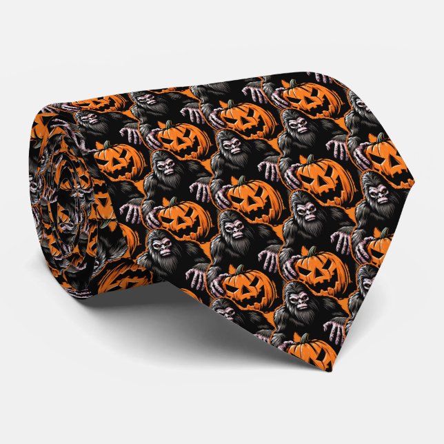 Halloween Bigfoot Pumpkin Skrämmer Slips (Rullad)