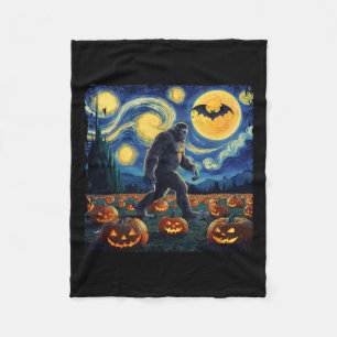 Halloween Bigfoot Starry Night Van Gogh Fleecefilt
