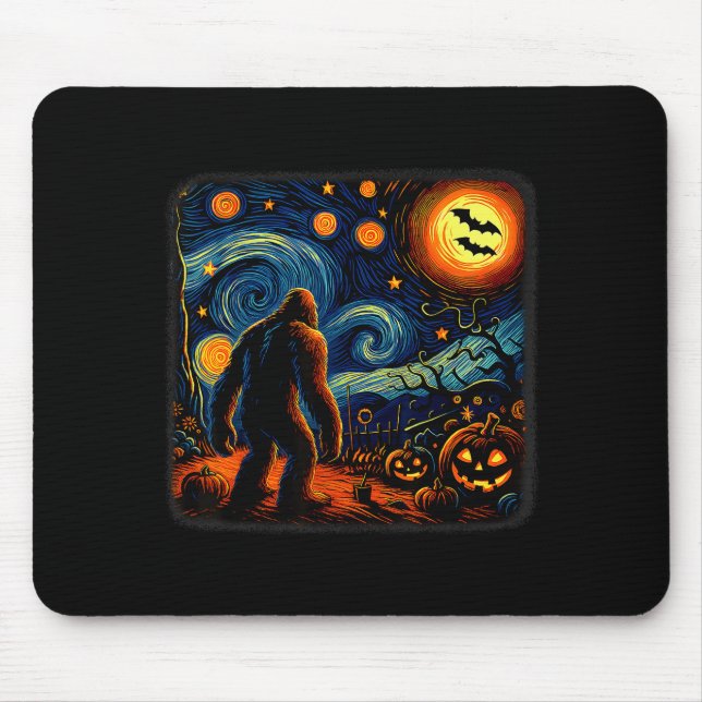 Halloween Bigfoot Starry Night Van Gogh Sasquatch  Musmatta (Framsidan)