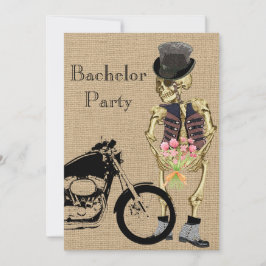 Halloween Biker Skeleton Bachelor Party-inbjudan Inbjudningar
