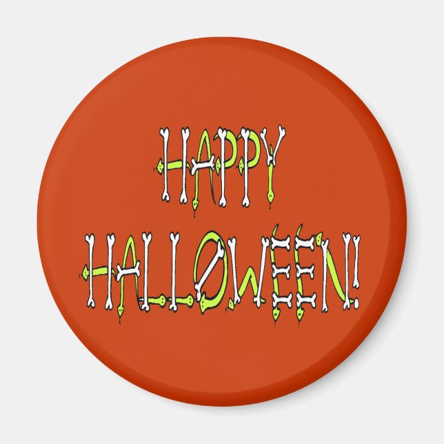 Halloween-bilder och bentext magnet (Framsidan)
