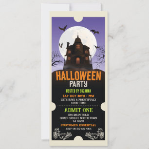 Halloween Biljett Haunted House Party Horror Inbjudningar