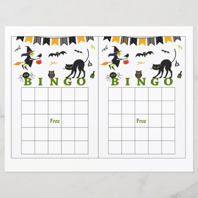 Halloween bingo,halloween häx,fladdermus (Framsida)