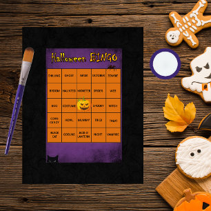 Halloween BINGO-kort, klippboksmat